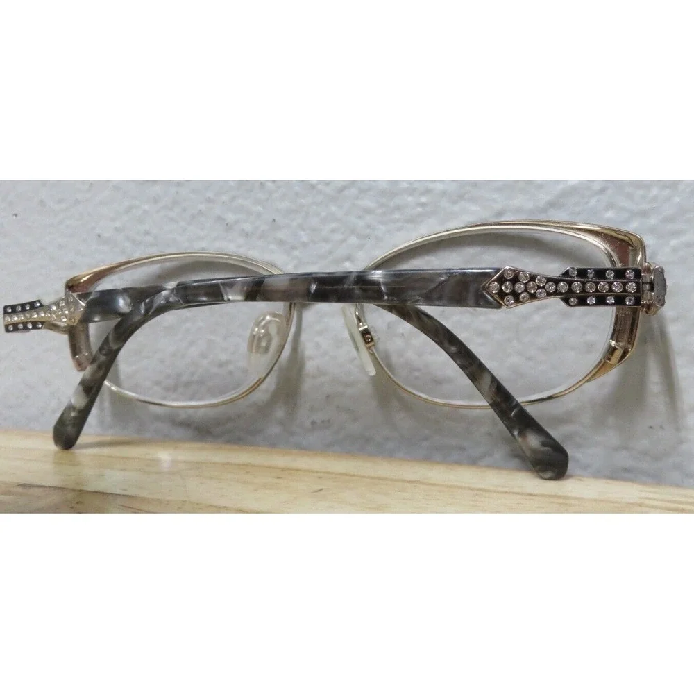Caviar M 5616 Eye Glasses Frames Only Made In Italy Crystals Gold Rhinestones